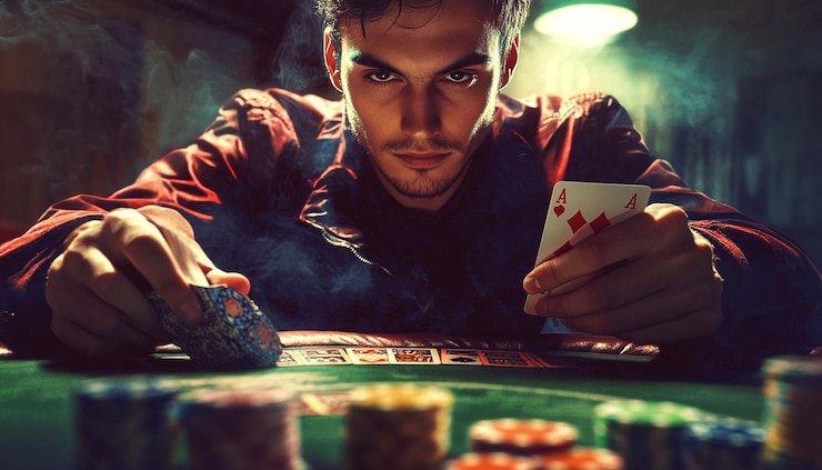 Tampilan studio dealer Live Sic Bo dengan tiga dadu dalam cawan